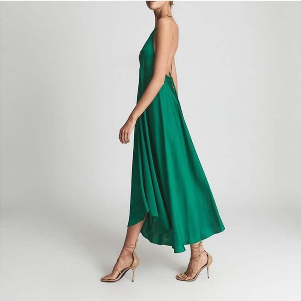 Reiss Mabel Plunge Neck Maxi Dress